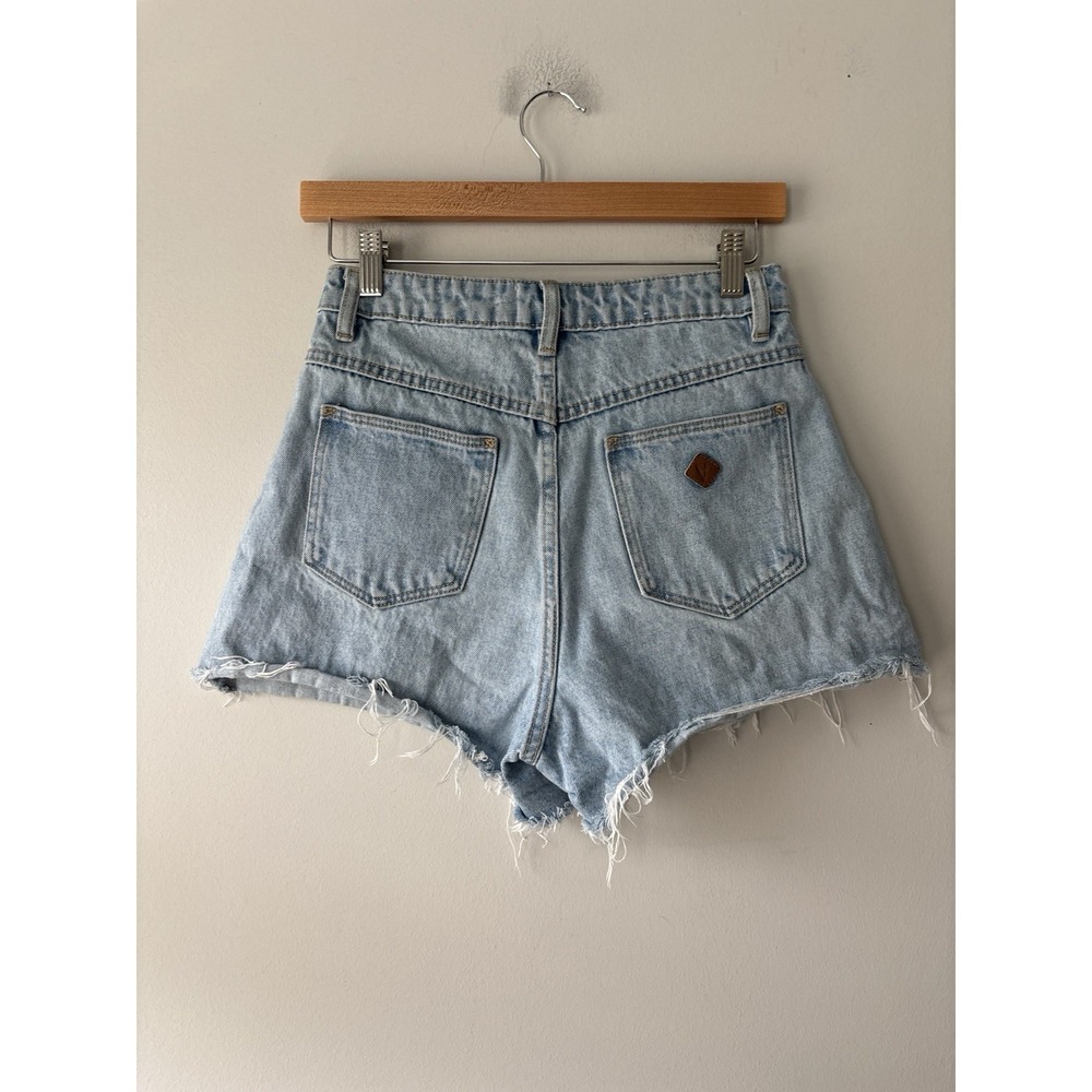 Abrand Venice Women's Blue Cut Off Raw Hem High Rise Light Size 26 - Picture 7 of 8